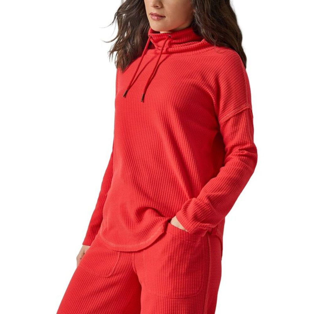 Lilla P Womens  Rounded Hem Mock Neck